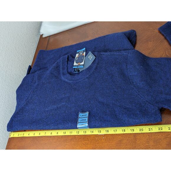 Gap Crewneck Sweater Large Blue Long Sleeve Work Staple Heavy Weight Office Mens - Picture 6 of 9